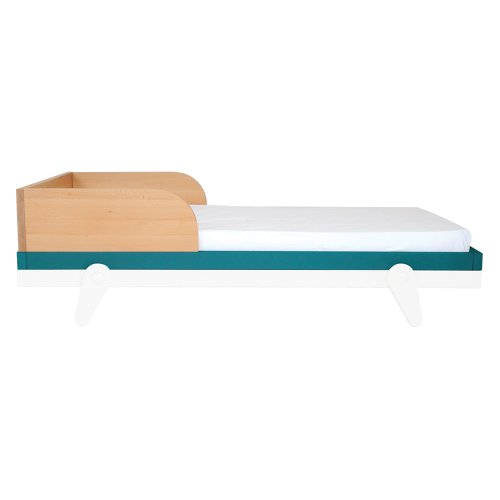 Lit bébé évolutif 70 x 140 cm Petipeton - Bleu canard