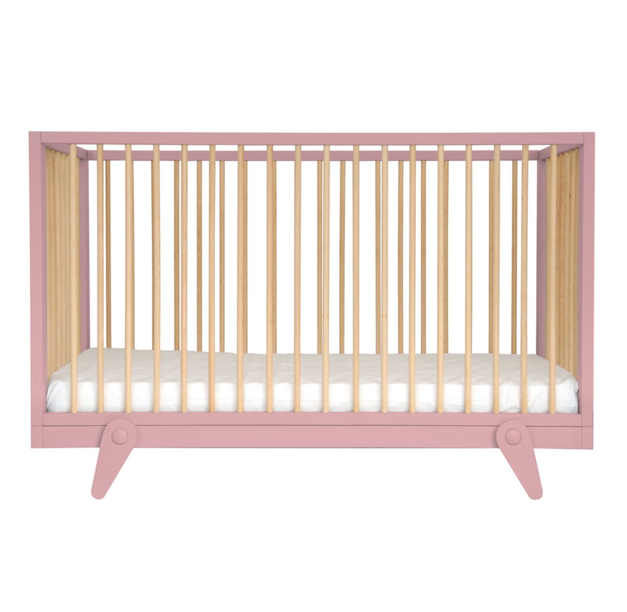 Lit bébé évolutif 70 x 140 cm Petipeton - Vieux rose