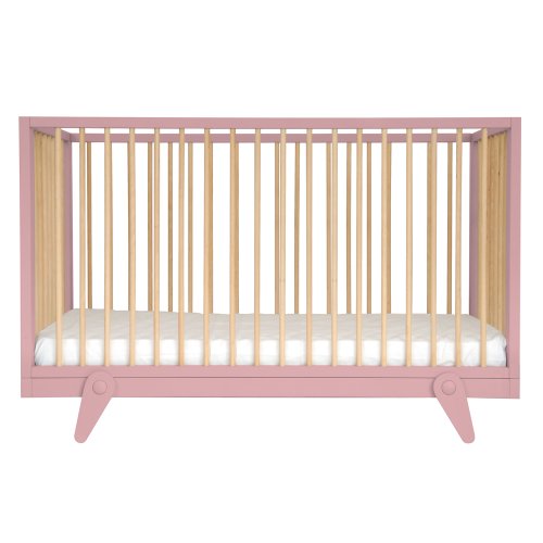 Lit bébé évolutif 70 x 140 cm Petipeton - Vieux rose