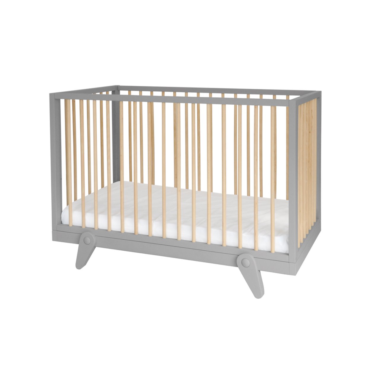 Lit Bébé évolutif 60 X 120 Cm Petipeton - Gris Clair Laurette Pour ...