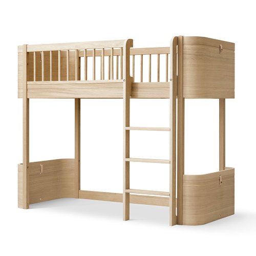 Lit junior mezzanine mi-haut Mini+ Wood - Chêne