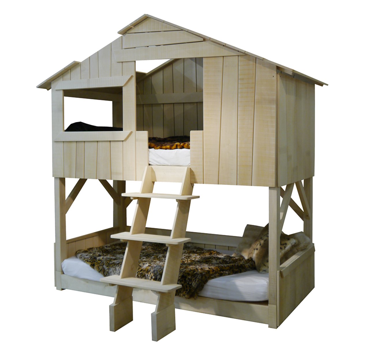 Lit Cabane Superposé Tilleul Naturel Mathy By Bols Pour Chambre