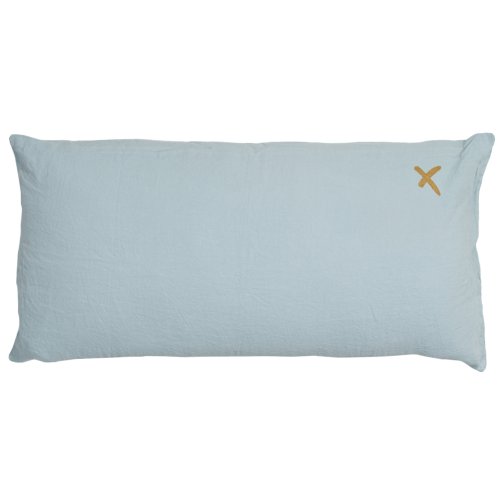 Coussin XL rectangulaire Lovers aqua - Bleu