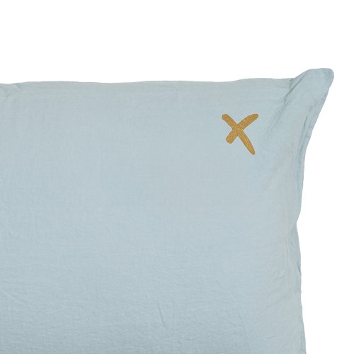 Coussin XL rectangulaire Lovers aqua - Bleu