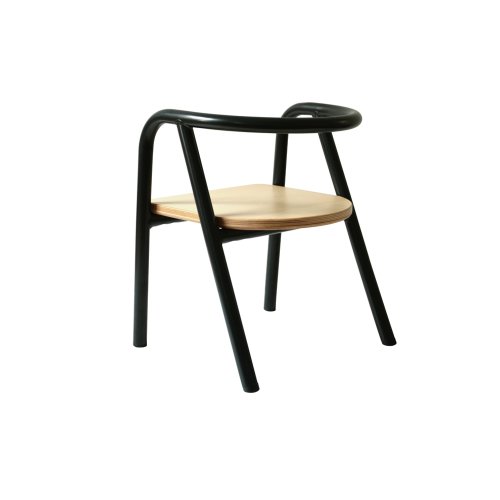 Chaise en métal enfant Hito - Noir