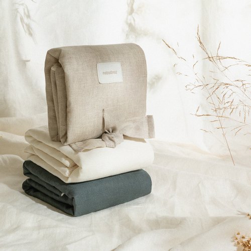 Matelas à langer de Voyage Imperméable Lin Français - Greige