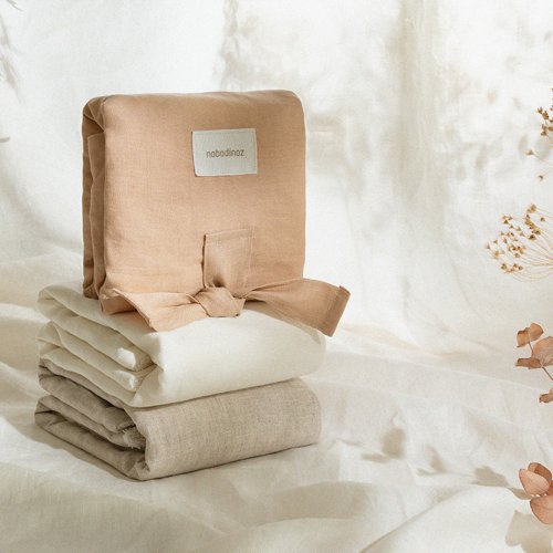 Matelas à langer de Voyage Imperméable Lin Français - Sand