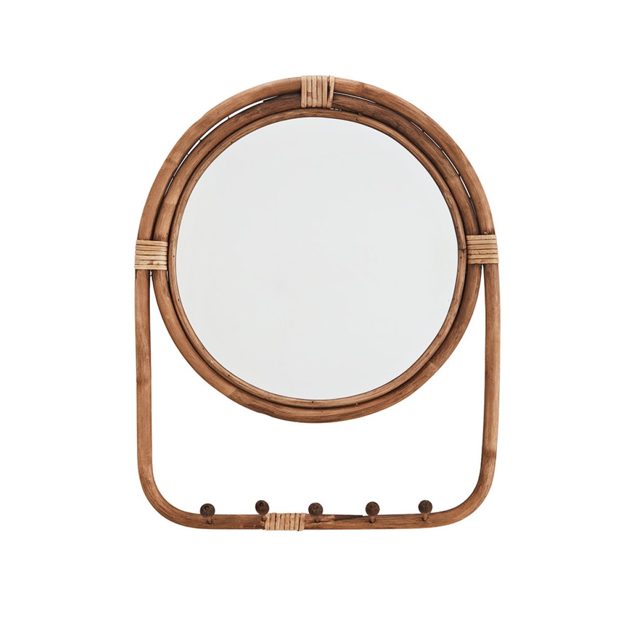 Miroir Patères en rotin