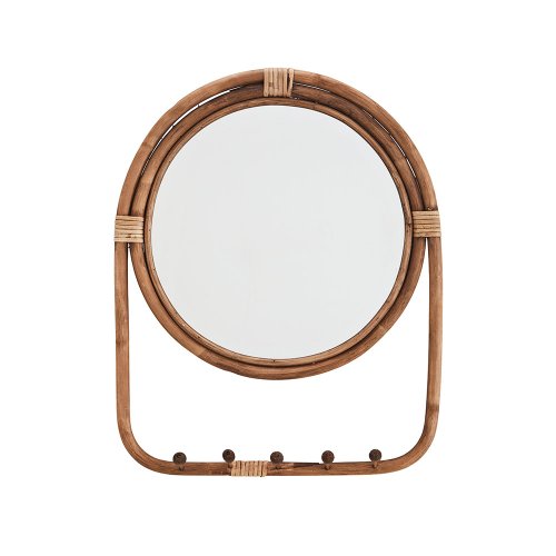 Miroir Patères en rotin