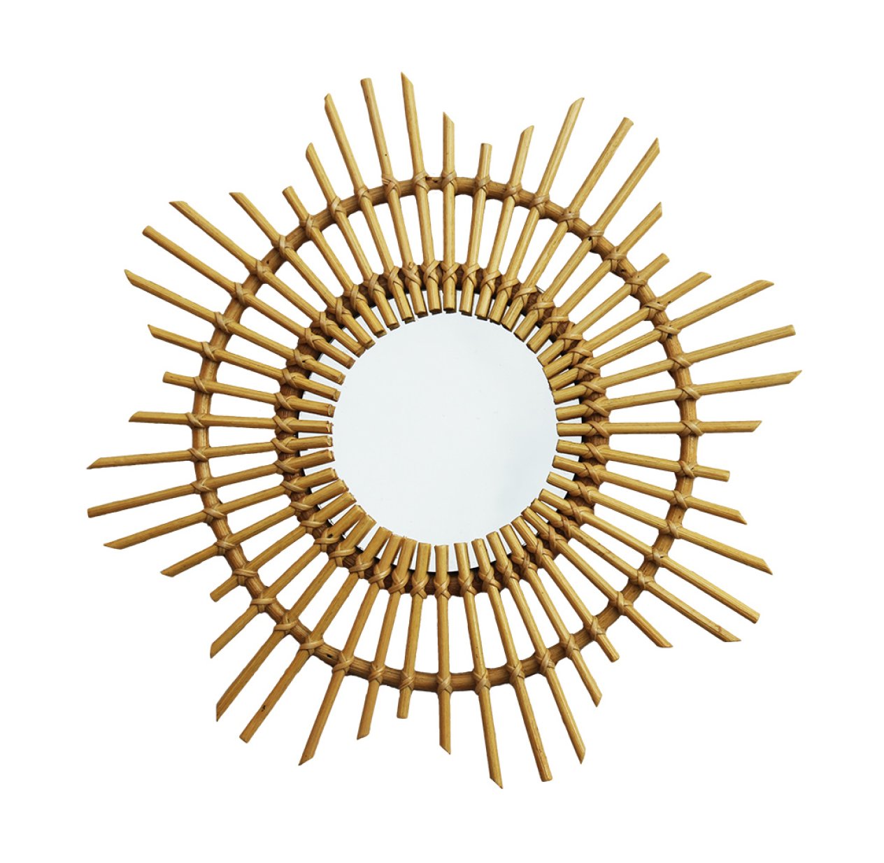 Miroir en rotin Sun