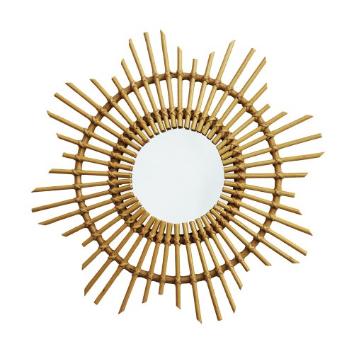 Miroir en rotin Sun