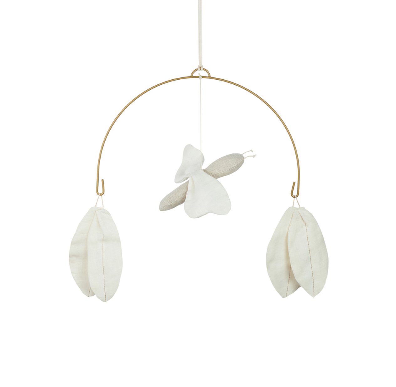 Mobile Libellule Lin Français - Blanc