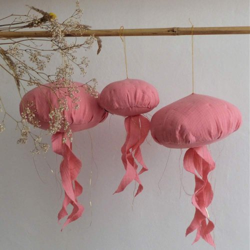 Mobile décoratif Menthe à L'O la Méduse Small - Rose saumon
