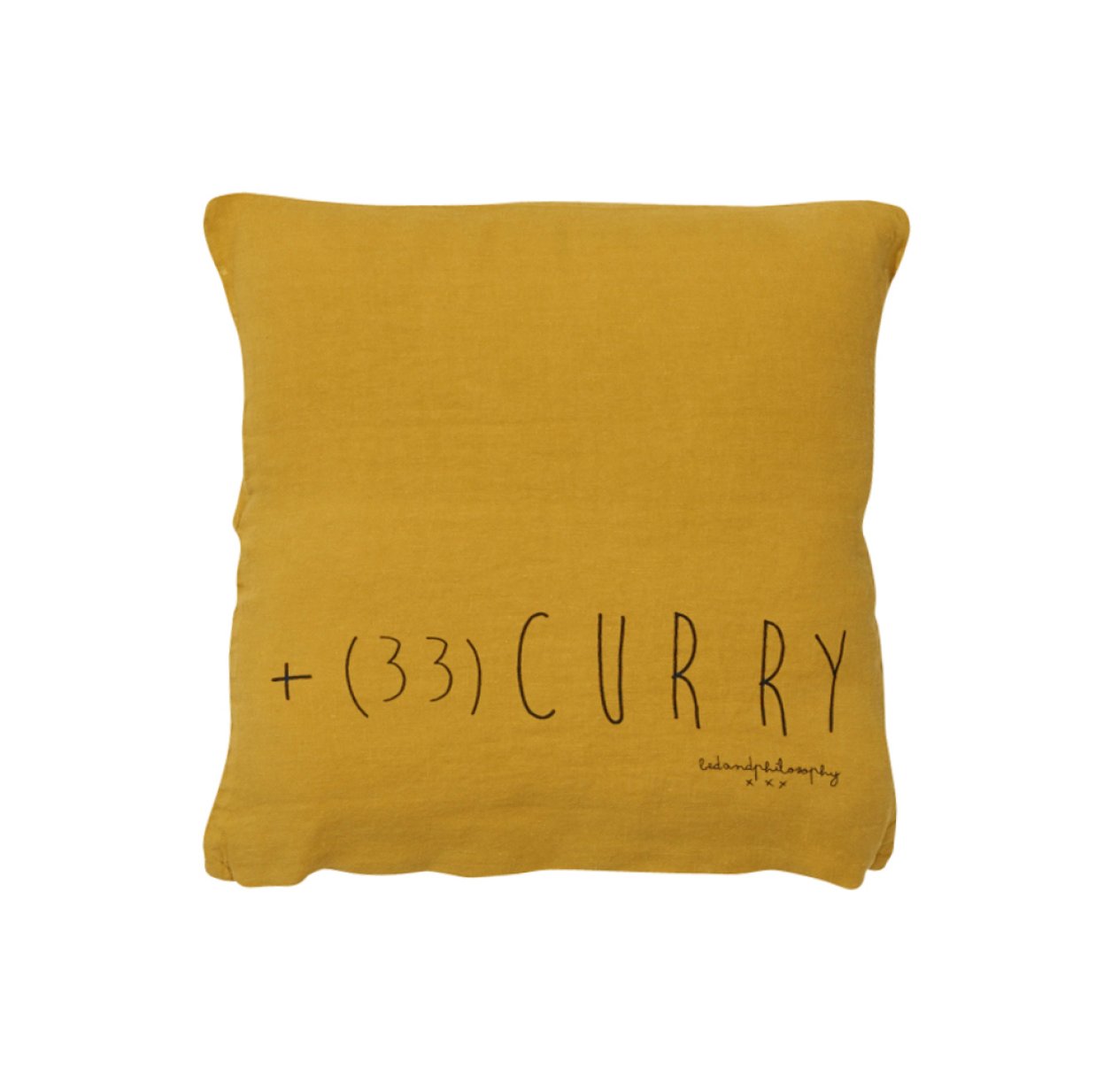 Petit coussin carré Molly curry - Jaune