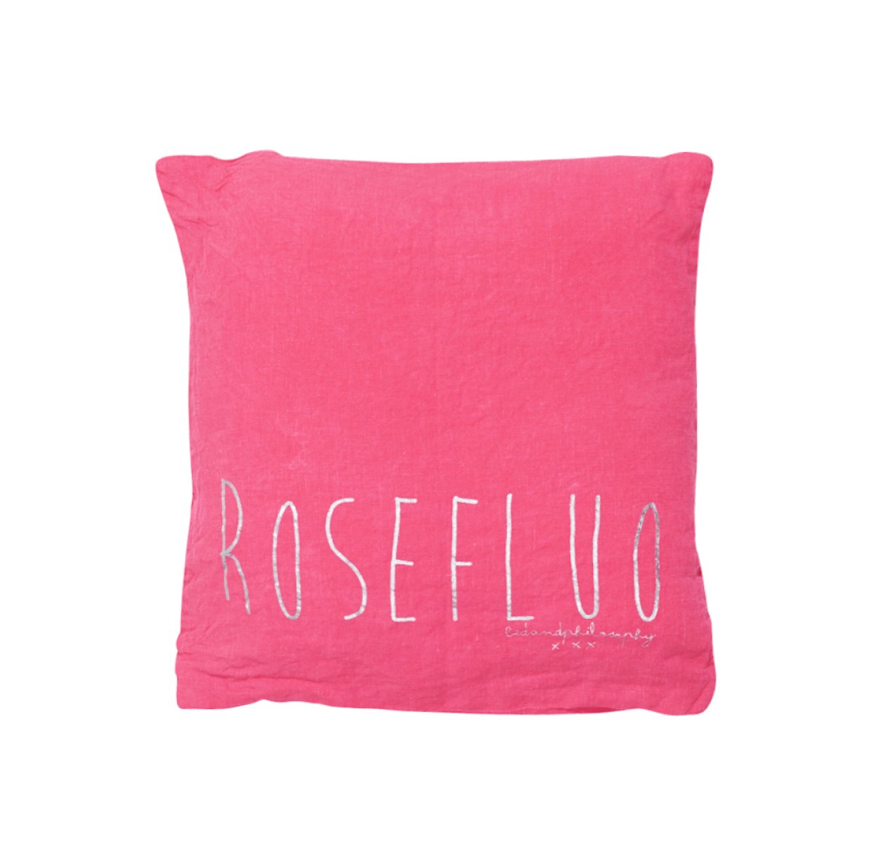 Petit coussin carré Molly rose fluo - Rose
