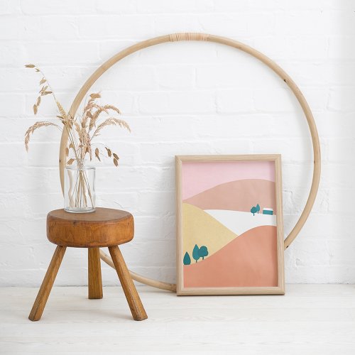 Affiche A3 A day in the Country - Rose/Orange