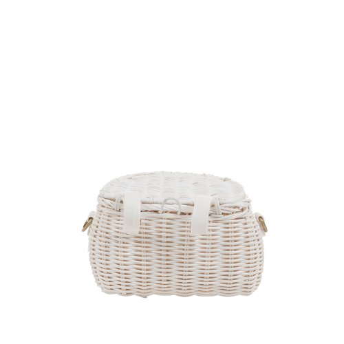 Panier en rotin MiniChari enfant - Blanc