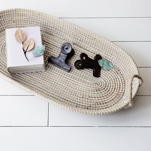 Panier à langer ovale bébé en osier Reva - Naturel