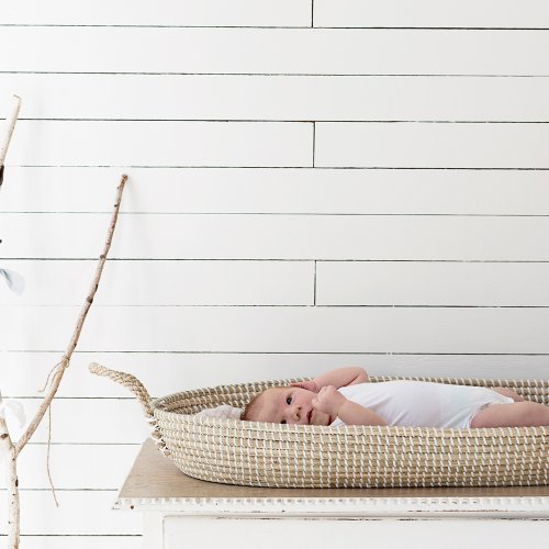 Matelas à langer ovale bébé - Blanc
