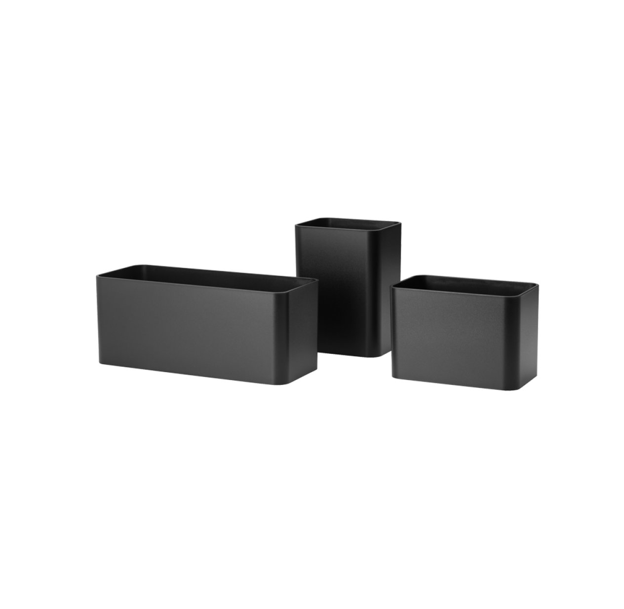 Pack 3 petits pots de rangement - Noir