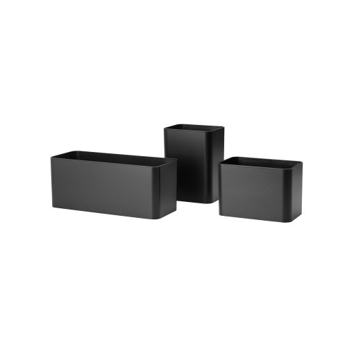 Pack 3 petits pots de rangement - Noir