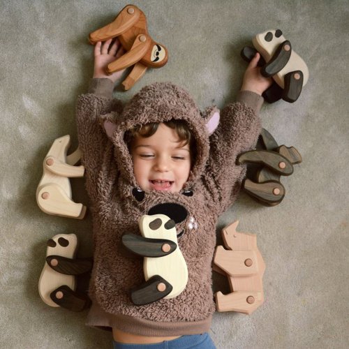 Ours polaire en bois articulé