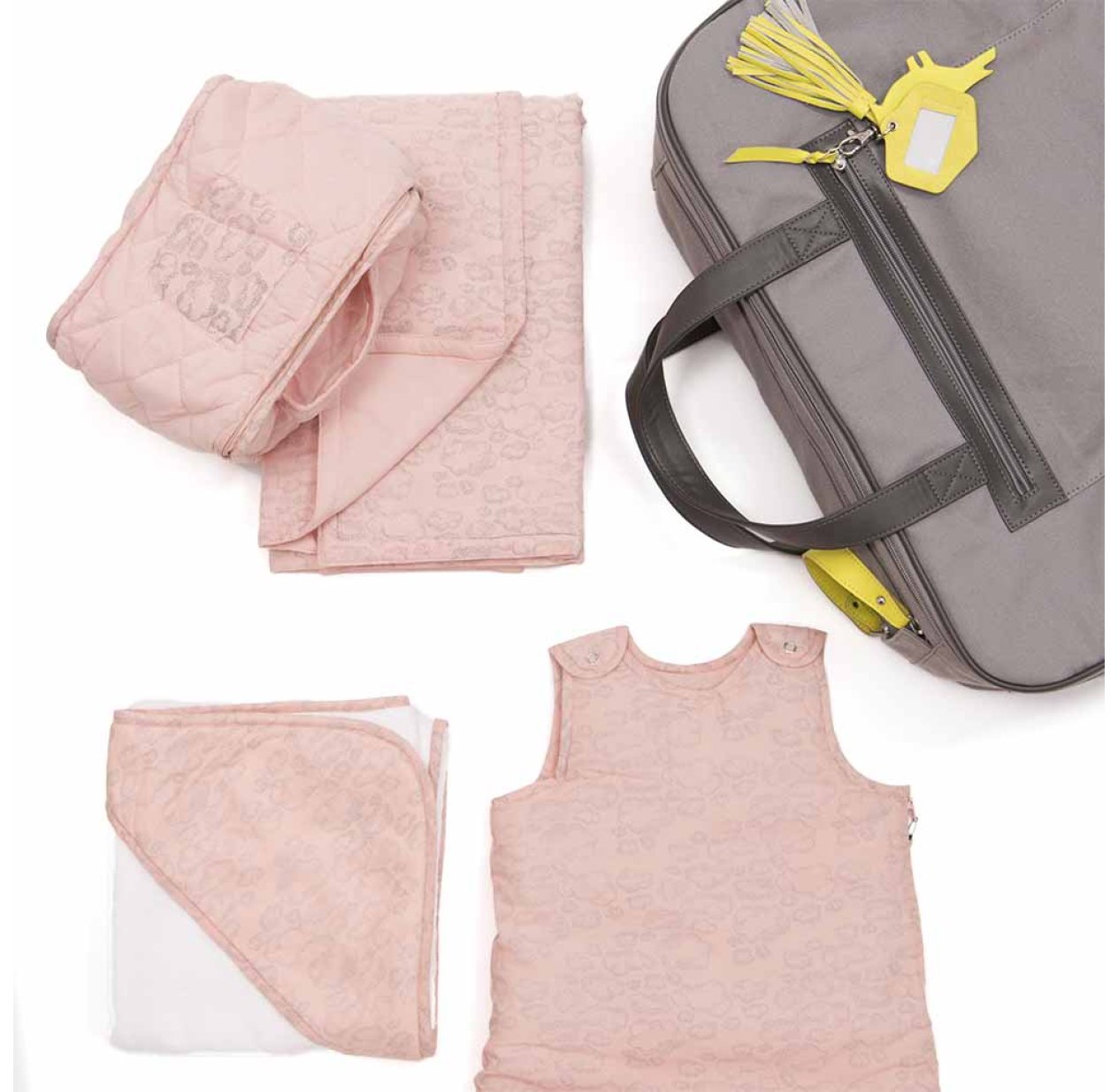 Pack valise de maternité Nuages - Rose