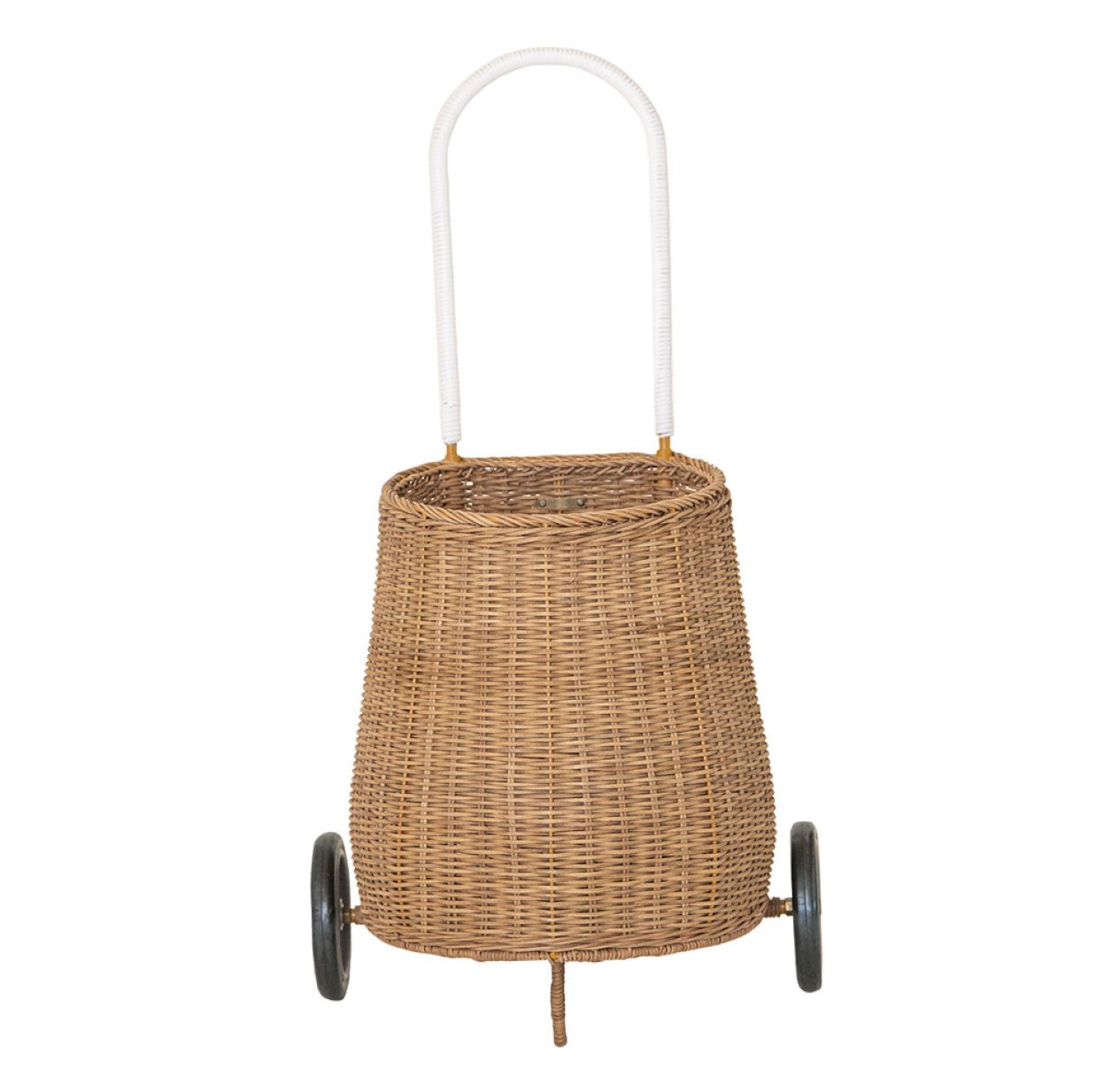 Panier à roulettes en rotin Luggy Medium - Naturel