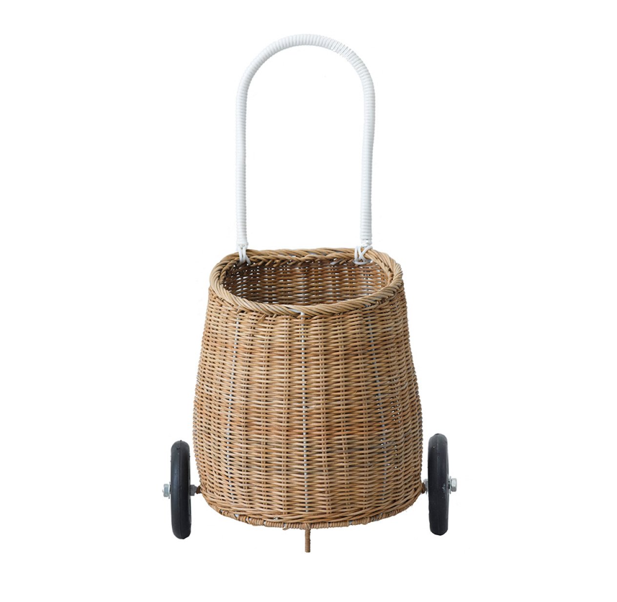 Panier à roulettes en rotin Luggy enfant - Naturel