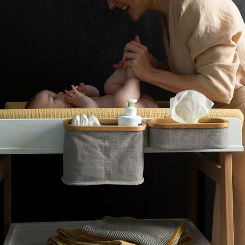 Panier à suspendre Lingettes - Gris clair