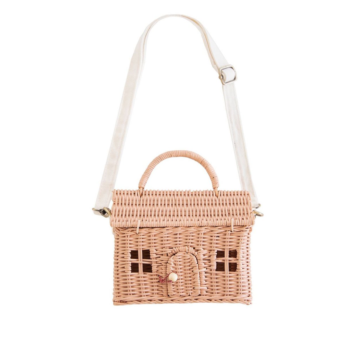 Panier Casa en rotin - Rose poudré