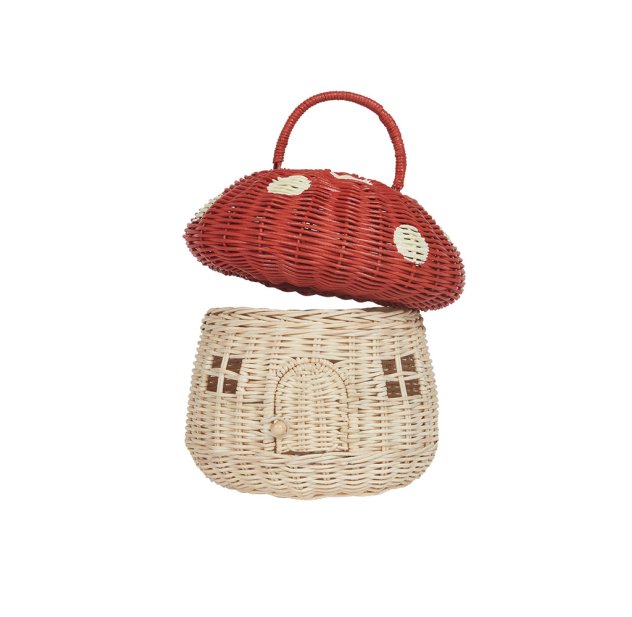 Panier Champignon - Rouge Olli Ella pour chambre enfant - Les