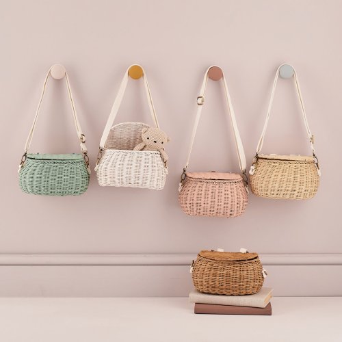 Panier en rotin MiniChari enfant - Mint