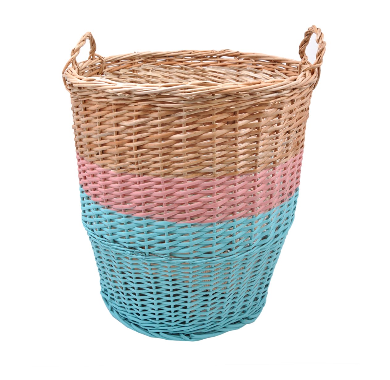 Panier Ratatouille L - Bleu aqua/Rose corail