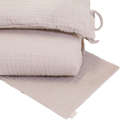 Parure de lit en gaze de coton - Rose poudré