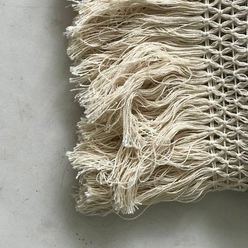 Housse de couette en lin frangée coton - Sable