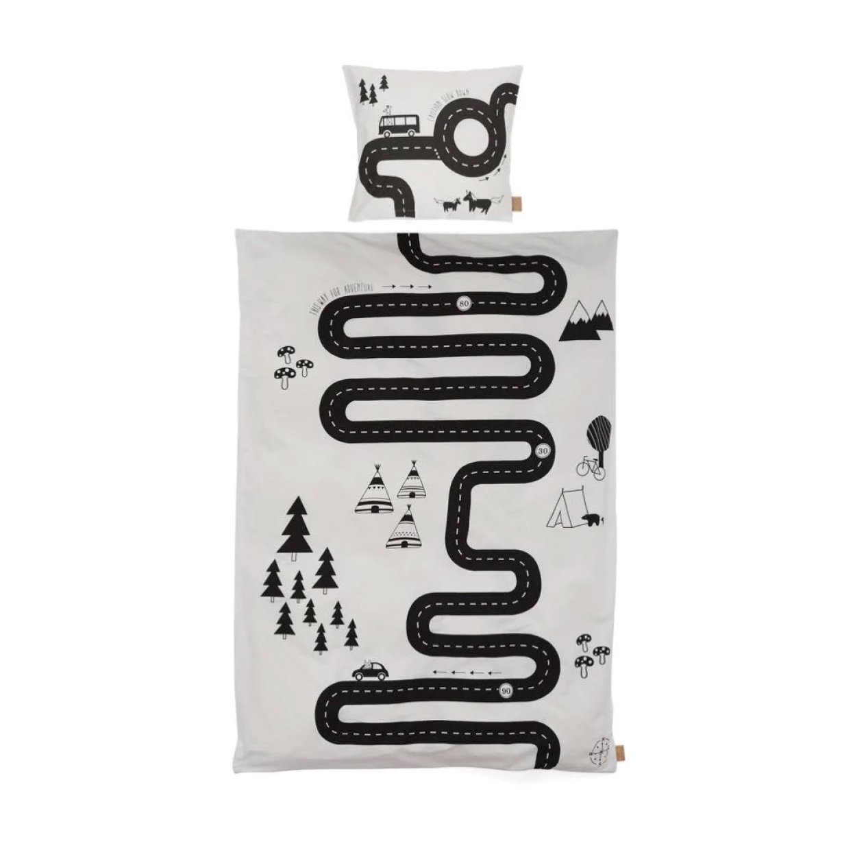 Parure de lit Aventure - Blanc/Noir