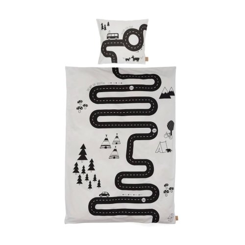Parure de lit Aventure - Blanc/Noir