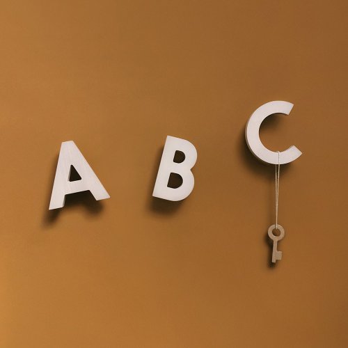 Patères murales Alphabet ABC - Naturel