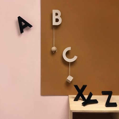 Patères murales Alphabet ABC - Naturel