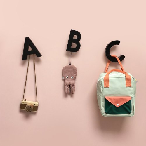 Patères murales Alphabet ABC - Noir