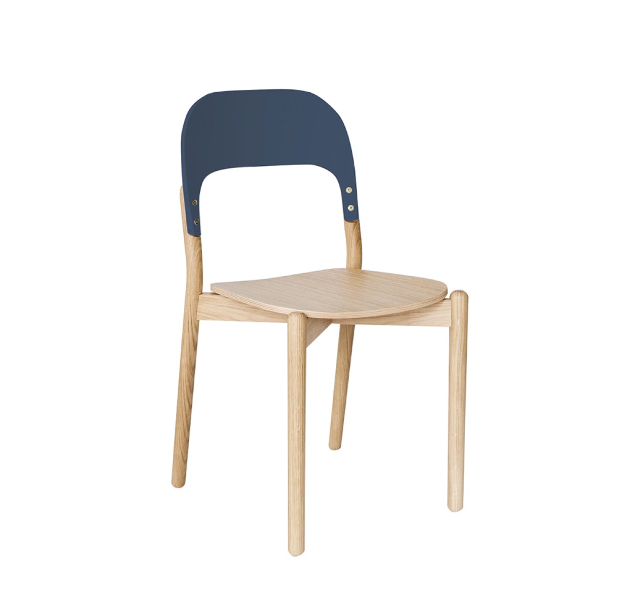 Chaise Paula - Bleu gris/Naturel