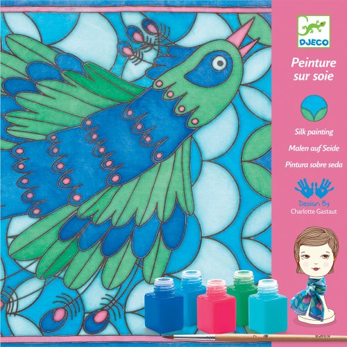 Peinture sur Soie - Le Paon