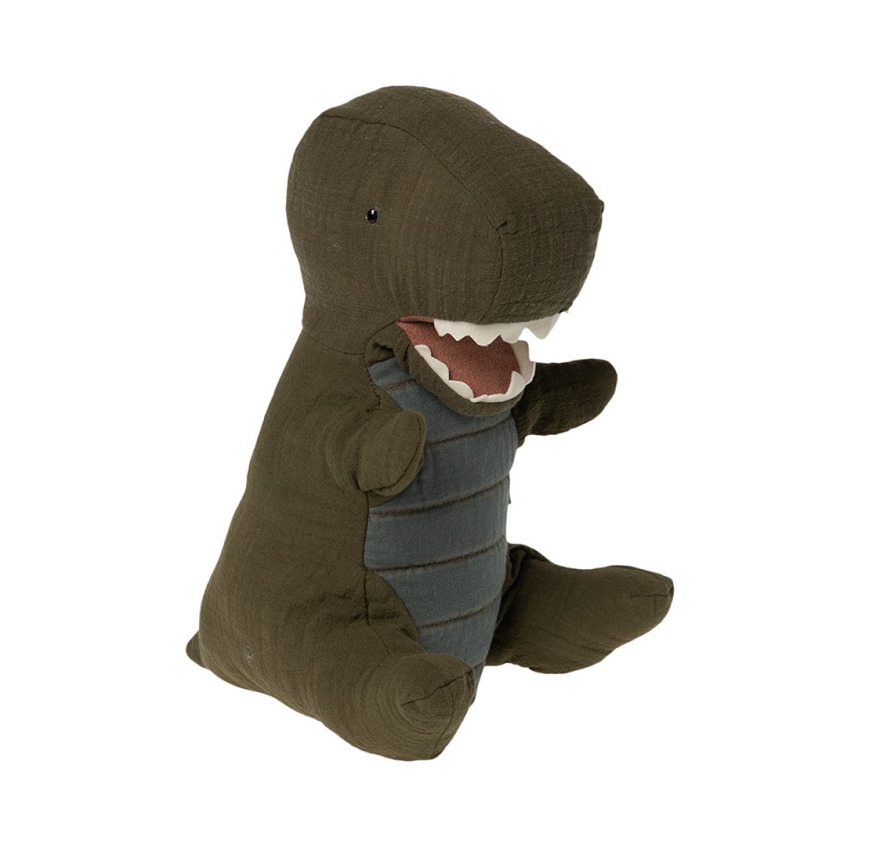 Peluche Marionnette Dinosaure Rex - Kaki