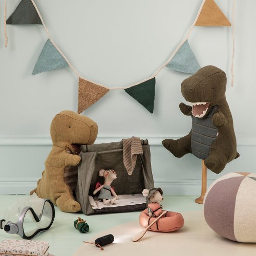 Peluche Marionnette Dinosaure Rex - Kaki