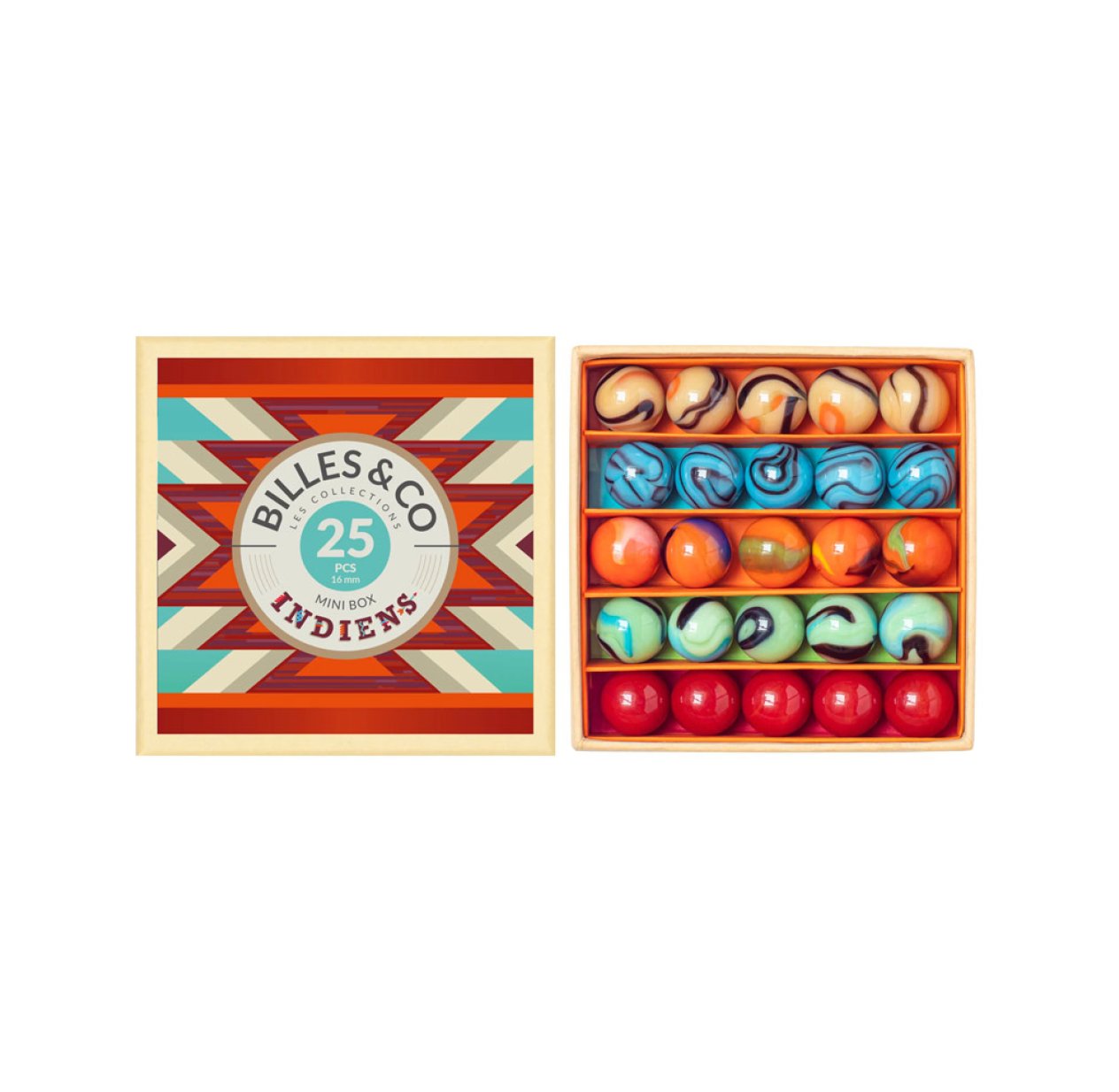 Petit Coffret de 25 Billes - Indiens