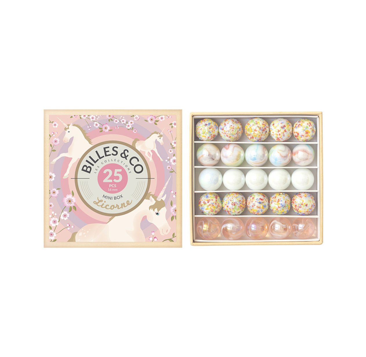 Petit Coffret de 25 Billes - Licorne