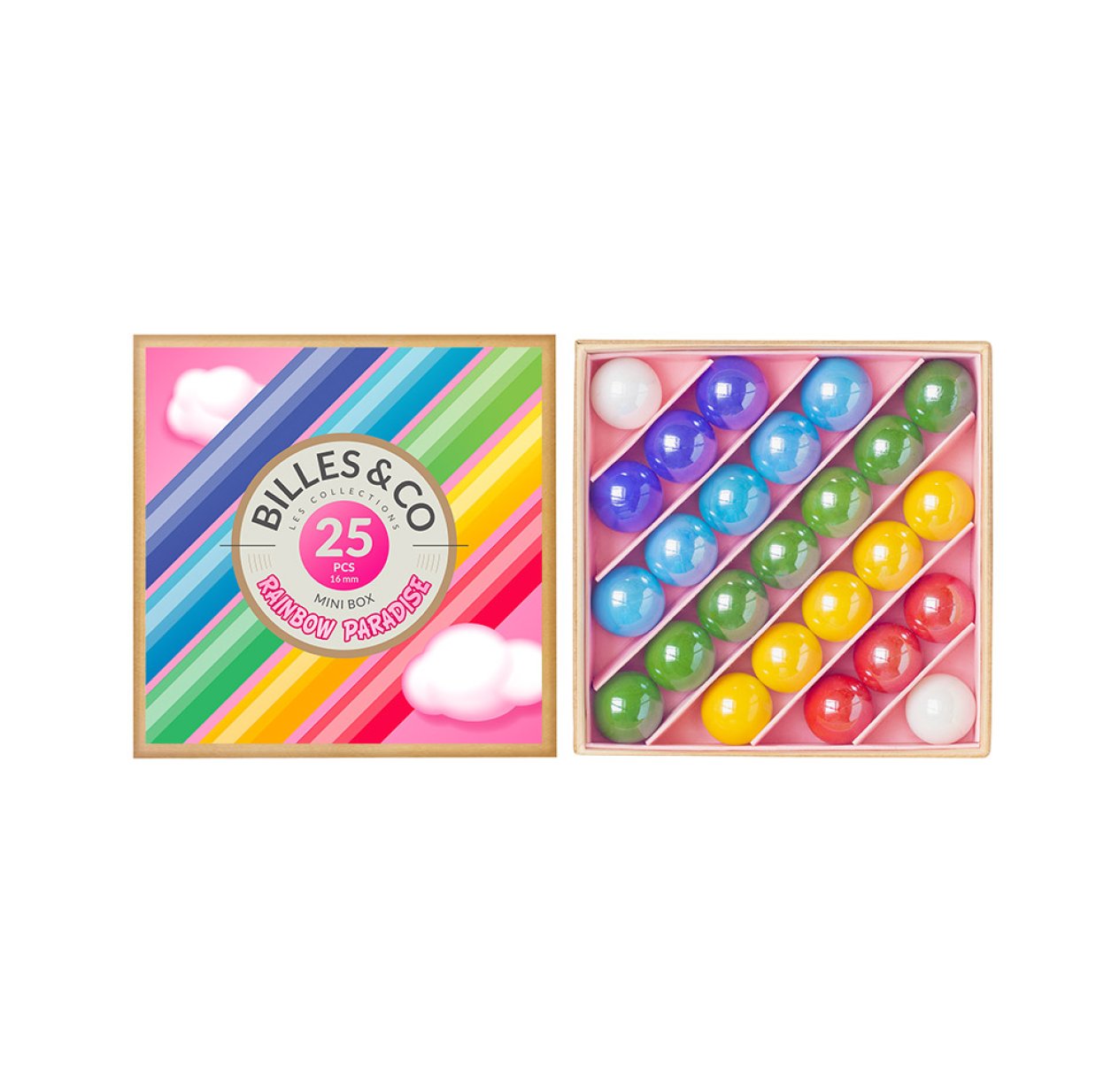 Petit Coffret de 25 Billes - Rainbow Paradise