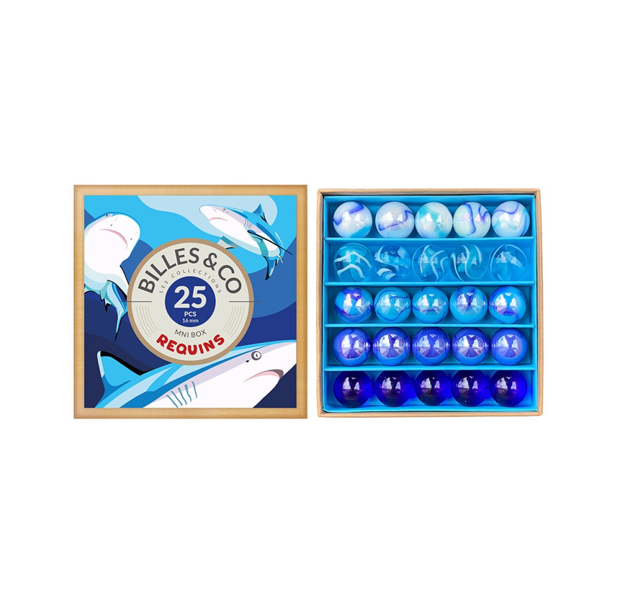 Petit Coffret de 25 Billes - Requins