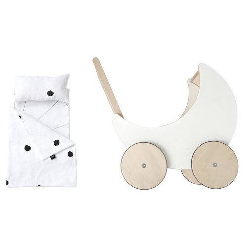 Petite parure de lit Ladybird landau Toy Pram - Blanc/Noir